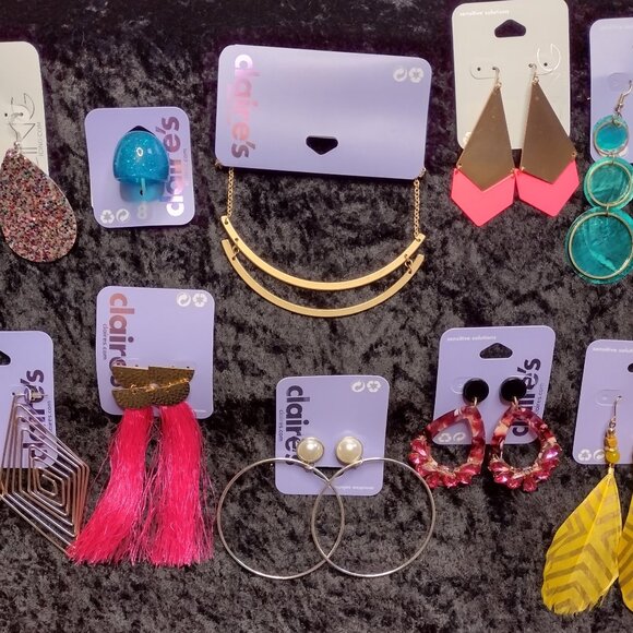 Lot New Claires Icing Necklace Ring‎ Sensitive Hypoallergenic Statement Earrings - Picture 1 of 5